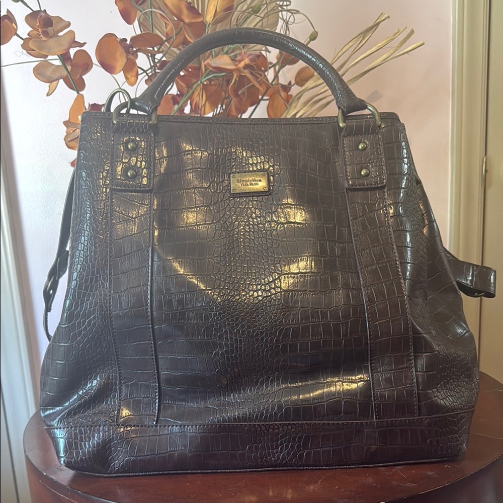 Vera Wang Croc Embossed Bag